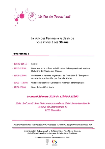 30 ans La Voix des Femmes