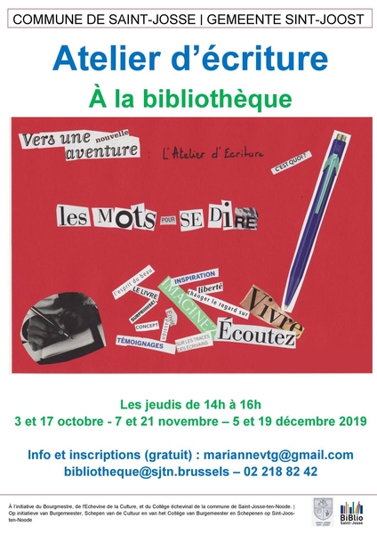 Affiche Atelier d'écriture