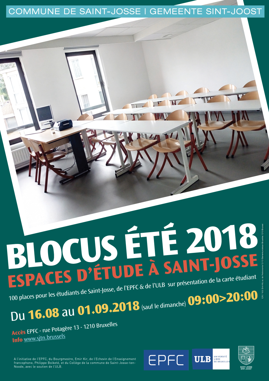 Affiche blocus, salle de classe