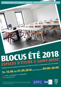 Affiche blocus été, salle de classe