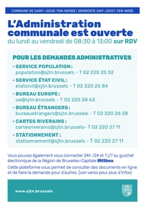 Administration communale sur RDV