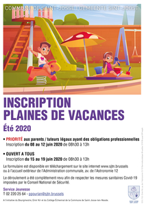 Affiche inscriptions Plaine de vacances