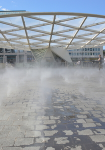 Place Rogier, jets d'eau