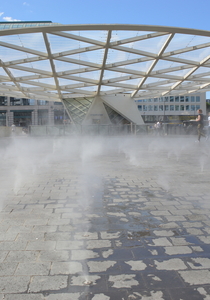 Place Rogier, jets d'eau