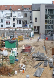 Vue sur les travaux du futur Jardin des Familles