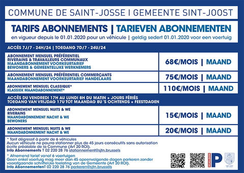 tarif abonnement parking scailquin