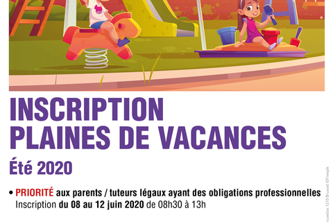 Affiche inscriptions Plaine de vacances