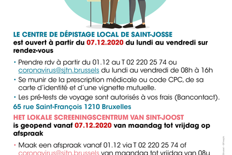 centre de dépistage coronavirus à Saint-Josse