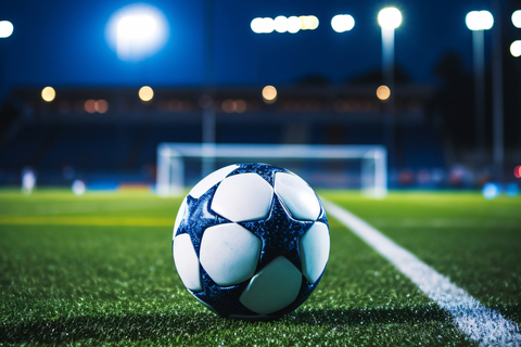 Ballon de foot sur terrain