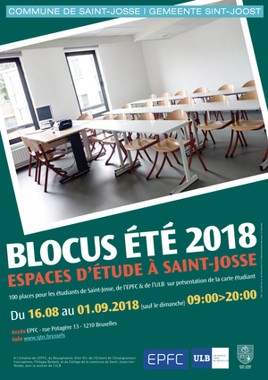 Affiche blocus été, salle de classe