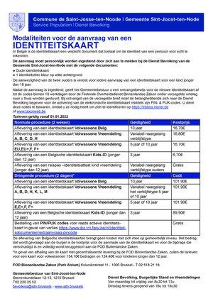 Tarief identiteitsdocumenten