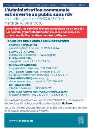 Horaire administration communale