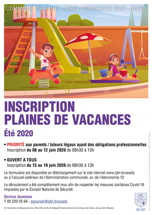 Affiche inscriptions Plaine de vacances